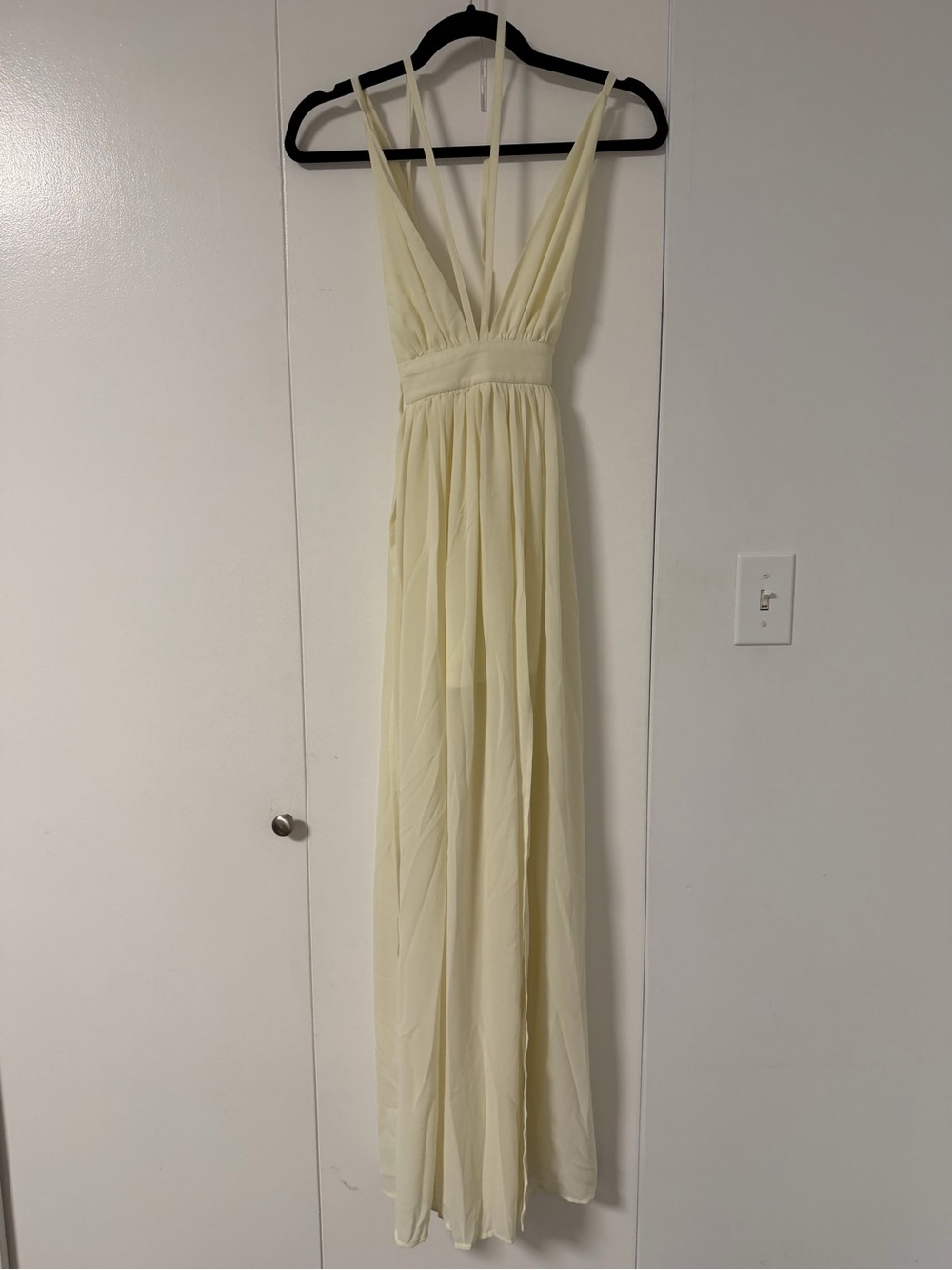 Revamped Cream Double-Strap V-Neck Maxi Dress